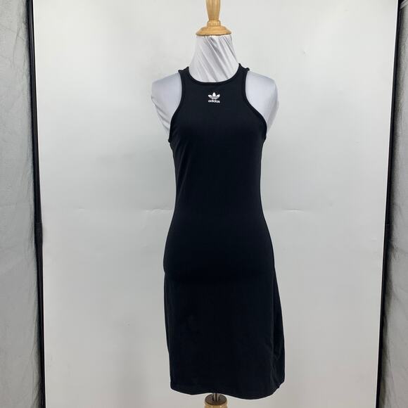 Adidas Tank Dress Womens M Medium Black Adicolor Essentials Racerback Mini - Picture 2 of 12